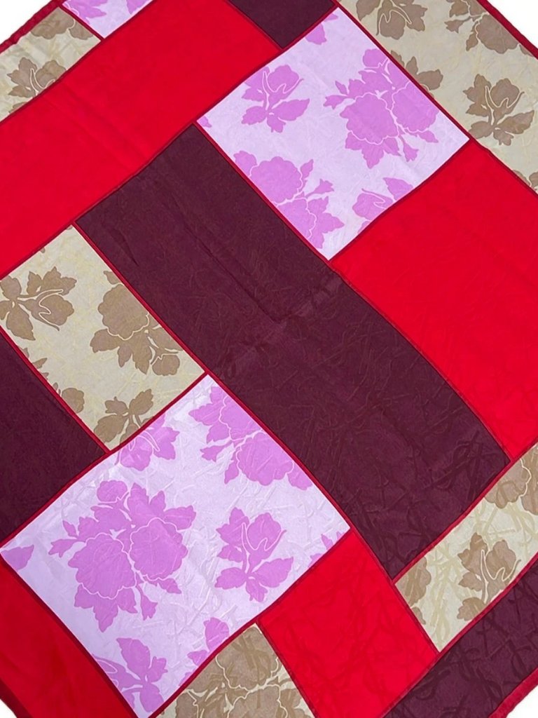 Yvessaintlaurent Bordeaux Red Multi Scarf